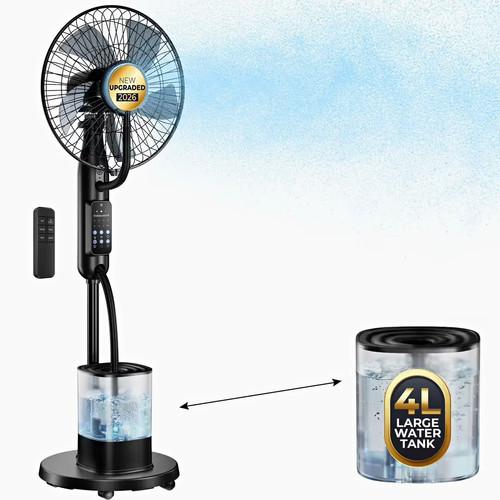 Misting pedestal fan - pedestal, 4l