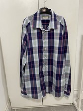 Eton of Sweden Men's Dress Shirt , Slim Fit, Size 17.5/44 Blue Multi Cotton