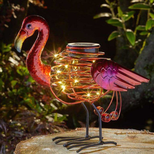 Solar powered flamingo spiral - solar,