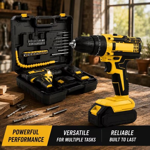 Cordless elec drill - driver, set