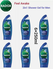 PLUS HOOK - Radox Feel Awake 2 in 1 Shower Gel & Shampoo For Men - 6×250ml