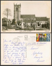 Calverley Parish Church Leeds West Yorkshire QE2 3d 1965 Old Real Photo Postcard