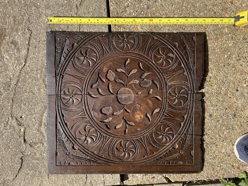 Antique oak carved - 17, hand