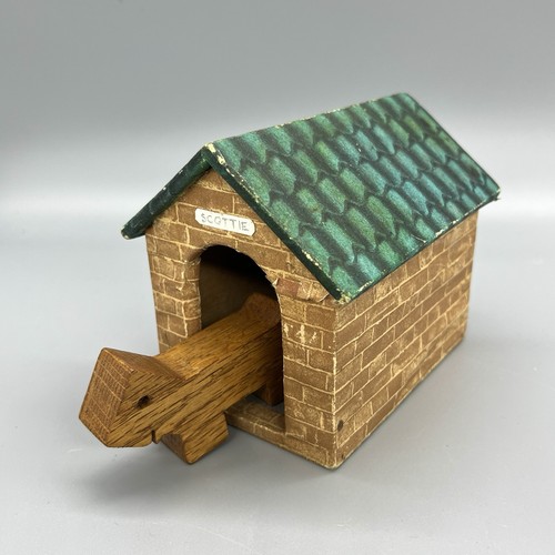 Vintage mid century wooden dog - mid,