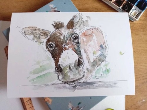 Donkey art drawing - a5,