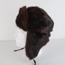vintage mens real fur trapper/ushanka russian hat size large