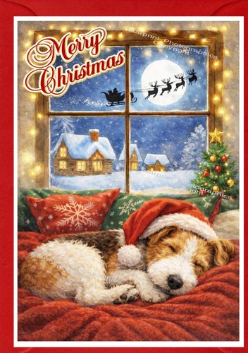 Wire fox terrier dog christmas - wire,