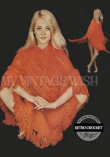 1960 crochet poncho pattern - 1960's,