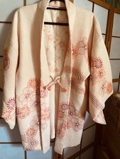 Vintage Japanese Kimono jacket Silk Shibori Cherry Blossom Design 12-14