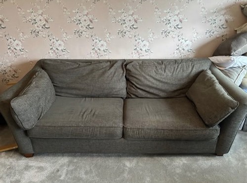 Grey sofa bed with pull - with,