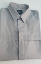 Men's Ciro Citterio Short Sleeve Poly-Cotton Sand Beige Shirt L Ch 46  L29 in