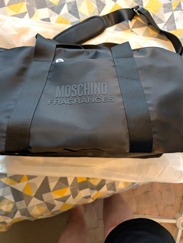 Moschino black logo duffle - black,