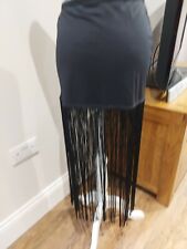 DM Clothing - Womens Mini Skirt - Black With Long Tassels VGC