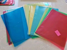 50 x A4 Cut Flush Folders Plastic Wallets Mixed Colours Used