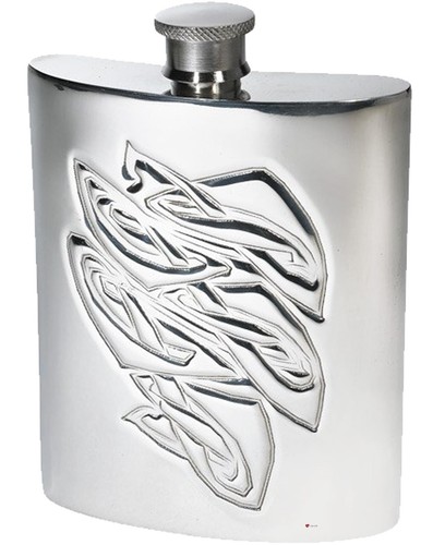 6oz pewter flask - 6oz, with
