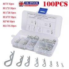 100Pcs Steel R Clips Spring Lynch Hitch Cotter Hair Pin Assortment Tool Set UK