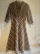 Tara Starlet Burberry Type Check Fit & Flare Dress 30s 40s Pinup Style Size 10 