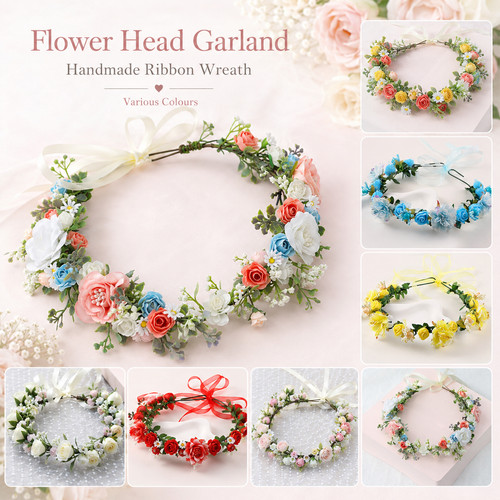 Flower head garland - garland, hairband