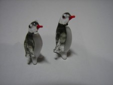 Vintage Miniature Glass Lampwork - Two penguins