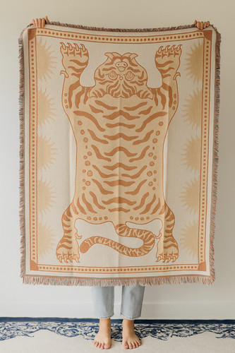 Tiger throw blanket - tiger,