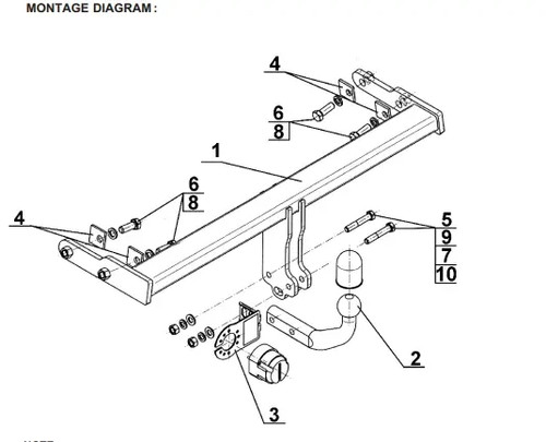 Swan neck tow bar - swan, for