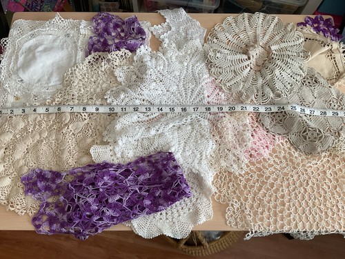 Vintage linen lace - , tatting