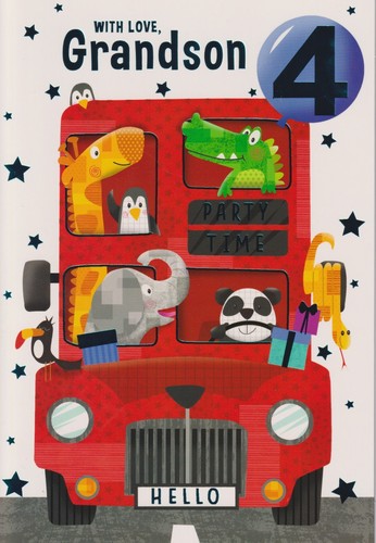 Grandson 4th birthday greeting - 4th,