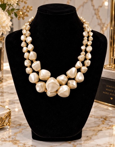 Chunky cream faux pearl - faux,