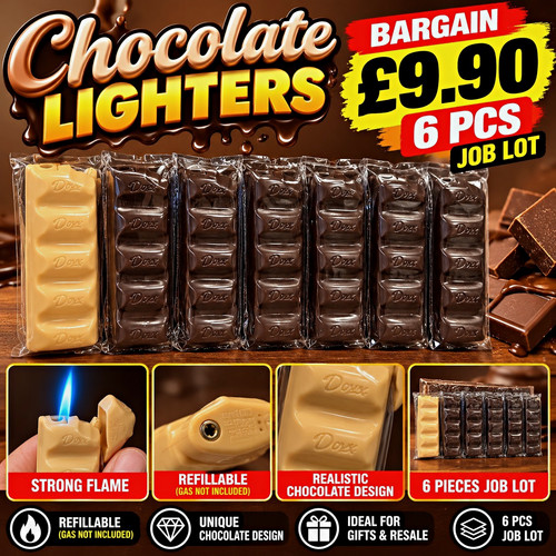 Chocolate bar gas lighters - 6, x