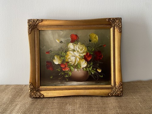 Vintage oil canvas still - vintage,