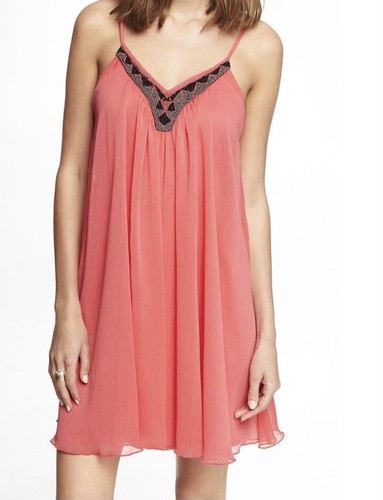 Express beaded neck trapeze - beaded, v-neck