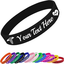 1-20pcs Custom Silicone Wristbands - Personalised Rubber Bracelets for Events