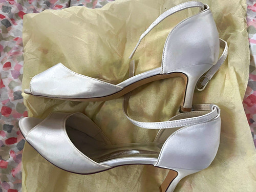 Women ivory satin open - women's, toe