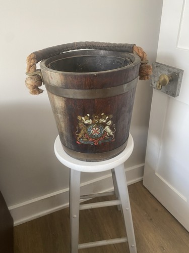 Victorian wooden fire bucket - fire, bucket.