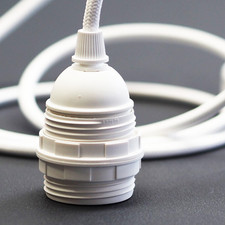 WHITE E27 LAMP BULB HOLDER