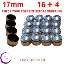 WHEEL NUT COVERS 20X 17mm SILVER CHROME FOR AUDI A1 A2 A3 A4 A5 A6 A8 Q5 Q7 TT