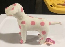VICTORIA’S SECRET PINK WHITE PINK POLKA DOT PRINTED DOG NEW WITH TAGS