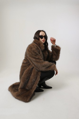 Long faux fur coat - fur, new