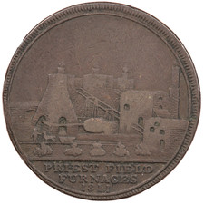 1811 BRADLEY BILSTON & PRIESTFIELD COLLIERIES FURNACES ONE 1 PENNY TOKEN