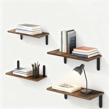 4Piece Rustic Shelves Floating