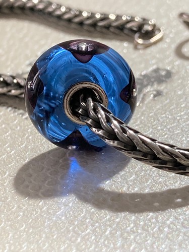 Trollbeads clear blue bubbles - clear,