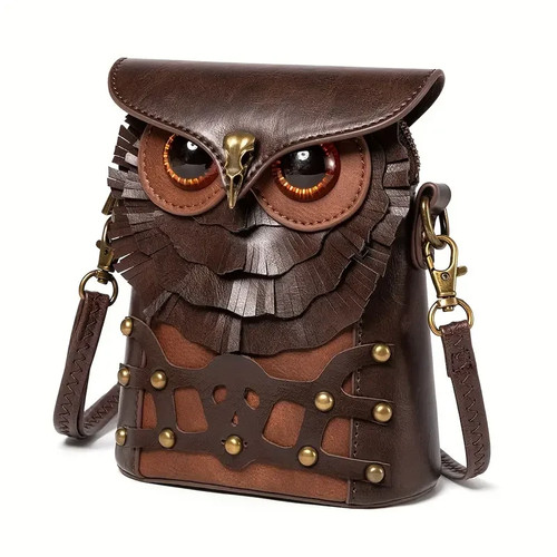Steampunk owl mini crossbody - owl,