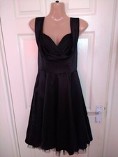 H&R Dress Size 8, black satin