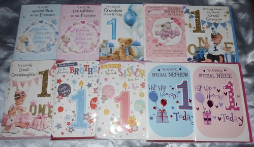 1st birthday card grandson - 1st,