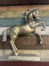 Large Brass Stallion Rearing