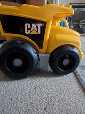 Mega Blocks CAT JCB Style Truck Large Rolling Toy With Tipping Mechanism