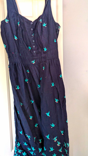 Fat face navy turquoise bird - face,