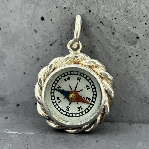 Antique compass pendant - antique,