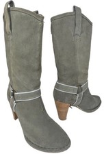 Terra Plana Womens Faux Suede Mid-Calf Line Dancing Cowboy Boots Uk 8 Eu 41