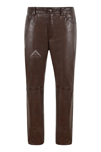 Mens real leather trouser - real,